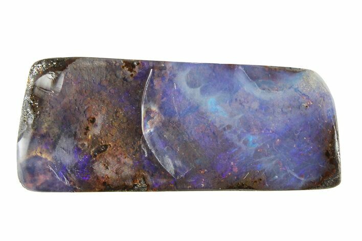 Flashy Polished Boulder Opal Specimen - Queensland, Australia #381789